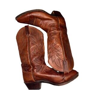 VTG Dan Post Men's Brown Leather Cowboy Boots! Size 9D